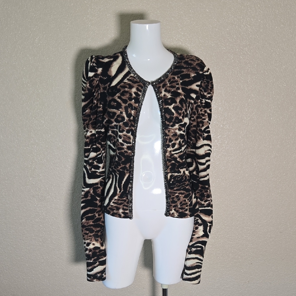 Chic Animal Print Cardigan